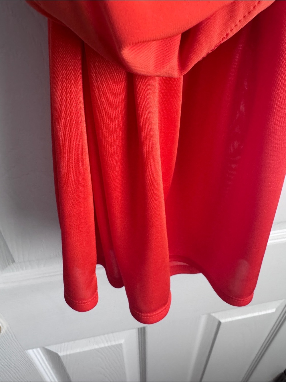 Cache Coral Orange Halter Dress Size 4 Gold Chain Neck Tiered Ruffle Cocktail - Picture 13 of 16